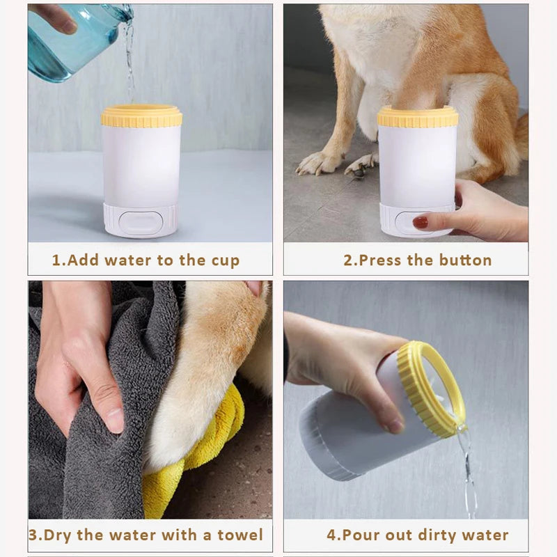 Escova automática para limpeza de pés de cães e gatos